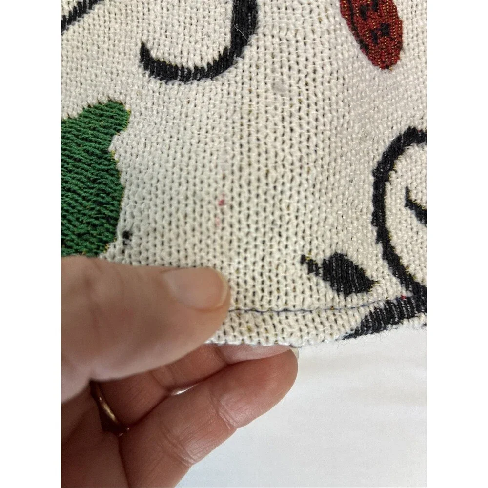 Vintage Snowman Tapestry Woven Placemats Winter Holiday Christmas Retro Set of 2